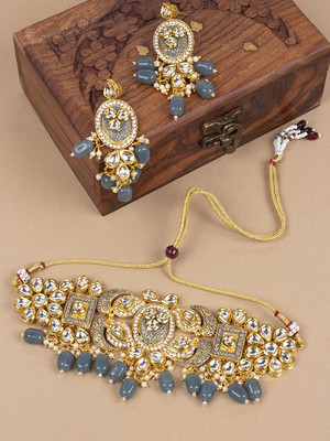 ANOUK Brass Gold-plated Grey, Gold Jewellery Set(Pack of 3)