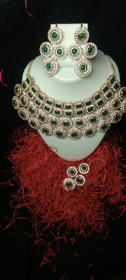 Vaasu craft Alloy Gold-plated Silver, Green Jewellery Set(Pack of 1)