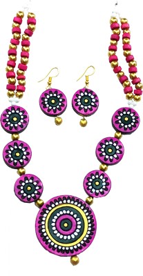 Akibuki Terracotta Pink Jewellery Set(Pack of 1)