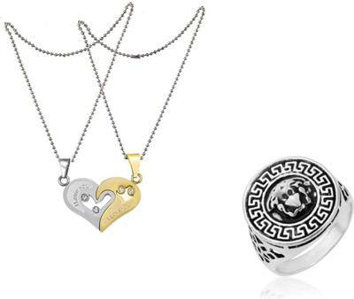 MAATRCHAAYA Brass, Alloy, Stainless Steel Sterling Silver, Gold-plated, Silver Silver, Gold Jewellery Set(Pack of 2)