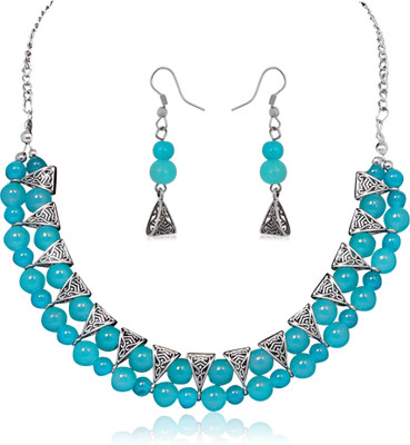 Zooni Collections Alloy Blue Jewellery Set(Pack of 1)