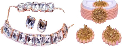 JMBW INTERNATIONAL Alloy White, Beige, Gold Jewellery Set(Pack of 2)