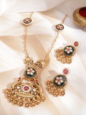 RUBANS Brass Gold-plated Gold Jewellery Set(Pack of 2)