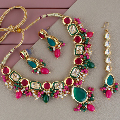 Lucky Jewellery Alloy Gold-plated Multicolor Jewellery Set(Pack of 1)