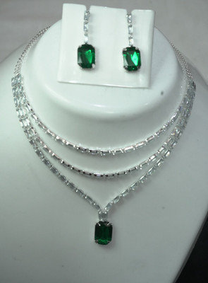 kritikas Alloy Silver Silver, Green Jewellery Set(Pack of 2)
