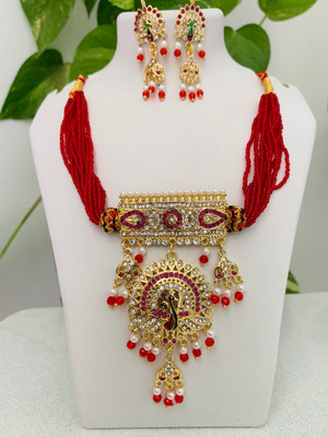 Dhanlaxmi Creation Copper Gold-plated Multicolor Jewellery Set(Pack of 1)