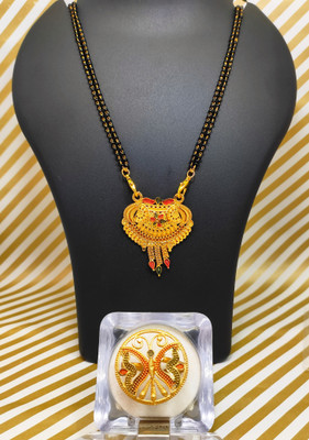 Divyanshi Collection Brass Gold-plated Gold Jewellery Set(Pack of 2)
