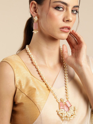 ANOUK Brass Gold-plated Pink Jewellery Set(Pack of 3)