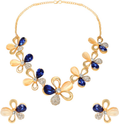 ANOUK Brass Gold-plated Blue Jewellery Set(Pack of 3)