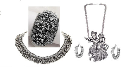 Shiv Alloy Silver Jewellery Set(Pack of 1)