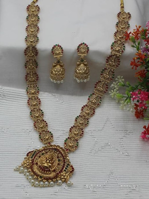 Chigold Alloy Gold-plated Gold, Red Jewellery Set(Pack of 1)