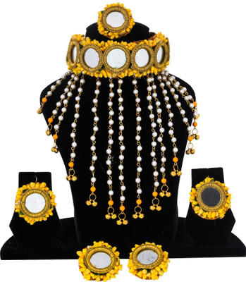 VIP Fashions Fabric Yellow Jewellery Set(Pack of 1)