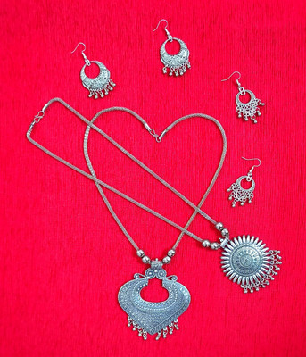 Maity Mitra Oxidised Silver Silver Silver Jewellery Set(Pack of 2)