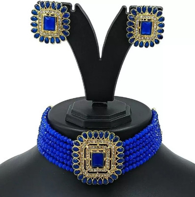 catalyst venture Alloy Gold-plated Blue Jewellery Set(Pack of 1)