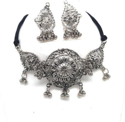 Ruhi Alloy Silver Jewellery Set(Pack of 1)