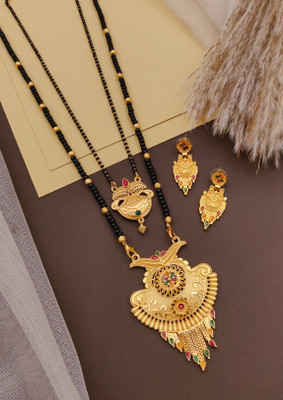 bhanu diam Alloy Gold-plated Gold, Black Jewellery Set(Pack of 1)