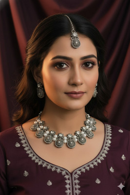 D2Fashion Alloy Black Silver Silver Jewellery Set(Pack of 1)