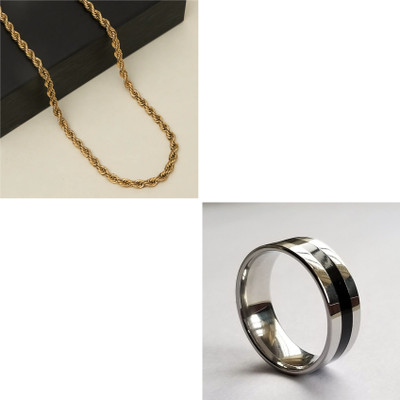 MAATRCHAAYA Stainless Steel Gold-plated, Sterling Silver Gold, Silver Jewellery Set(Pack of 2)