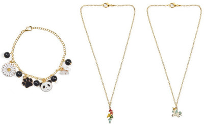 EnlightenMani Alloy Gold-plated Multicolor Jewellery Set(Pack of 3)