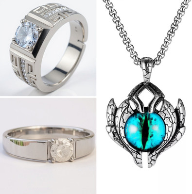 KURMASHOP Stainless Steel Sterling Silver Silver, White, Blue Jewellery Set(Pack of 3)