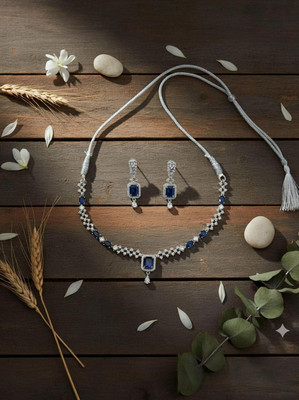 Amoha Lifestyle Alloy Silver Blue, Silver, White Jewellery Set(Pack of 1)