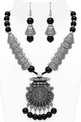 moonlitmart Oxidised Silver, Dori Brass, Rhodium Black, Silver Jewellery Set(Pack of 1)