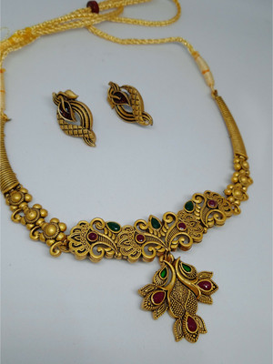 sobhanam Brass, Alloy Gold-plated Gold Jewellery Set(Pack of 1)
