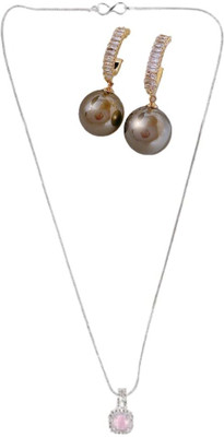 SRK Fashions Alloy Pink, Black Jewellery Set(Pack of 1)