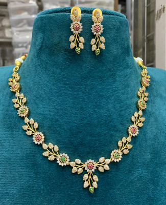 Rangrozo Jewellery Brass, Alloy Gold-plated Gold Jewellery Set(Pack of 1)