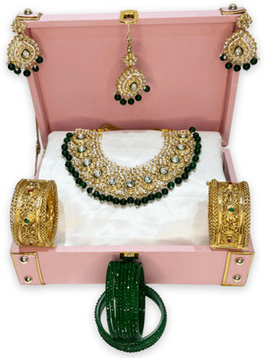 Mogha Jewels Brass Gold-plated Gold Jewellery Set(Pack of 4)