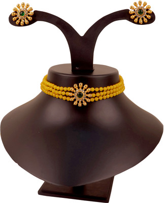 Ethnicking Brass, Copper Gold-plated Yellow Jewellery Set(Pack of 1)