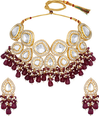 Cierra Alloy Gold-plated Purple Jewellery Set(Pack of 3)