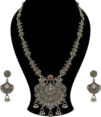 Sradha Alloy Platinum Multicolor Jewellery Set(Pack of 1)