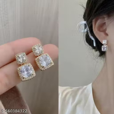 Lathar Rectangle Korean earring Alloy Stud Earring