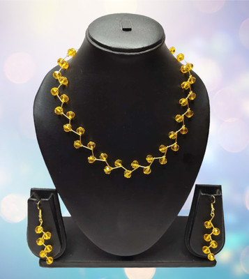PRAGATI Alloy Yellow Jewellery Set(Pack of 3)