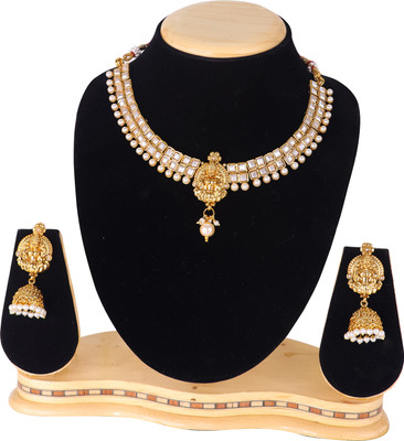 Ethnicking Copper Gold-plated White Jewellery Set(Pack of 2)