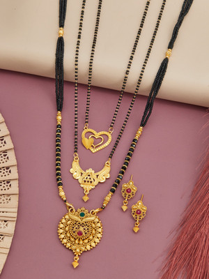 YEMBON Brass Gold-plated Gold Jewellery Set(Pack of 1)