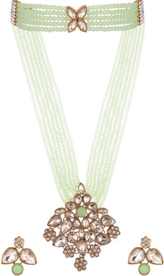 CATALYST Alloy Gold-plated Green Jewellery Set(Pack of 1)