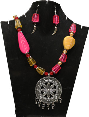 A S enterprize Oxidised Silver Multicolor Jewellery Set(Pack of 1)