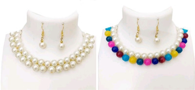 KVDesigns Alloy Gold-plated Multicolor Jewellery Set(Pack of 2)