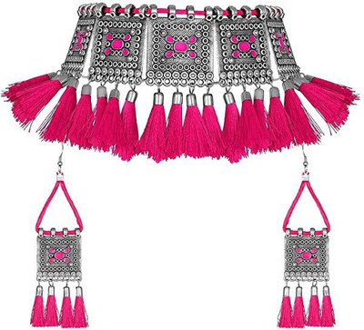 JMBW INTERNATIONAL Alloy Sterling Silver Pink Jewellery Set(Pack of 1)