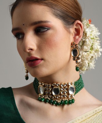 ANOUK Alloy Gold-plated Green Jewellery Set(Pack of 2)