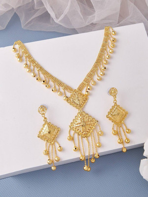 Riventha Brass Gold-plated Gold Jewellery Set(Pack of 1)