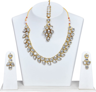 VIPY HANGER Alloy Gold-plated White, Gold Jewellery Set(Pack of 1)