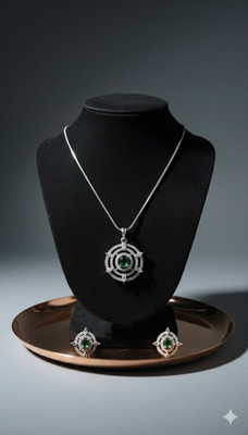 Dazzle Jewel Alloy Green, Silver Jewellery Set(Pack of 1)