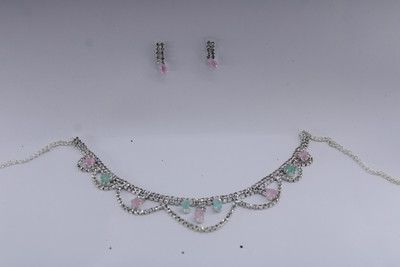 KDCarts Crystal White, Pink, Blue Jewellery Set(Pack of 1)