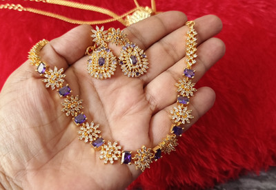 BLUTTU Dori, Alloy Brass Purple Jewellery Set(Pack of 1)