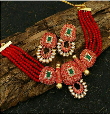 Ridhi Sidhi Collection Brass Gold-plated Yellow Jewellery Set(Pack of 1)
