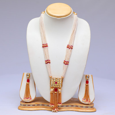Swarajshop Alloy Gold-plated Maroon Jewellery Set(Pack of 1)