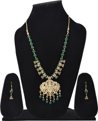 DEGHLAM Alloy Gold-plated Green Jewellery Set(Pack of 3)
